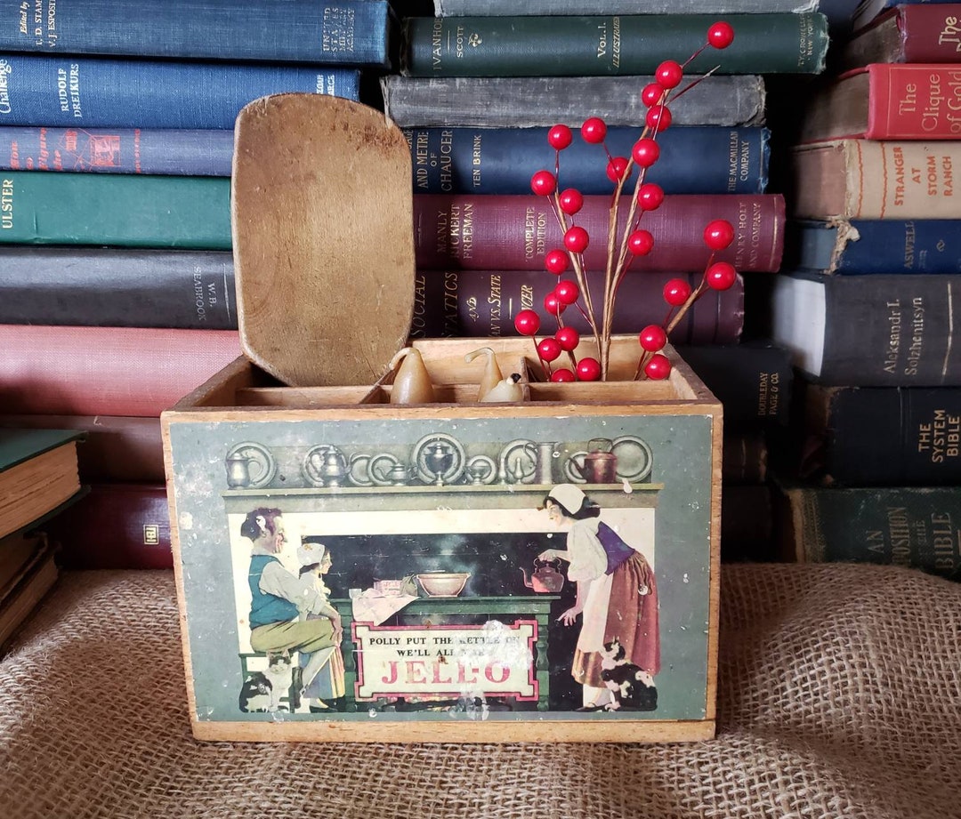 Antique Wooden JELLO Box W Advertising Illustrations Etsy