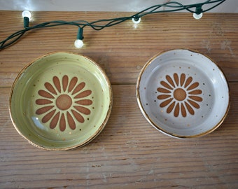 White and Yellow Gold Rim Ring Dishes, Catch all Ceramic Dishes