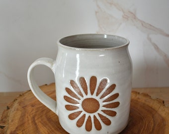 White Mason Floral Mugs, Floral Mason Jar Ceramic Mugs