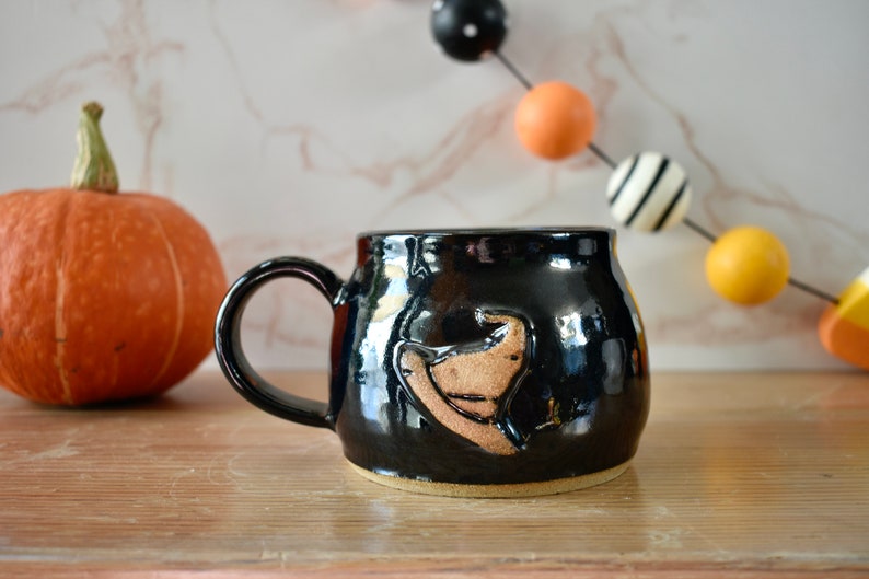 MARKDOWN Cauldron Mugs with Witch Hat Graphic, Black Witch Cauldron Coffee Mug with Witch Hat, Witch Hat Ceramic Mug image 4
