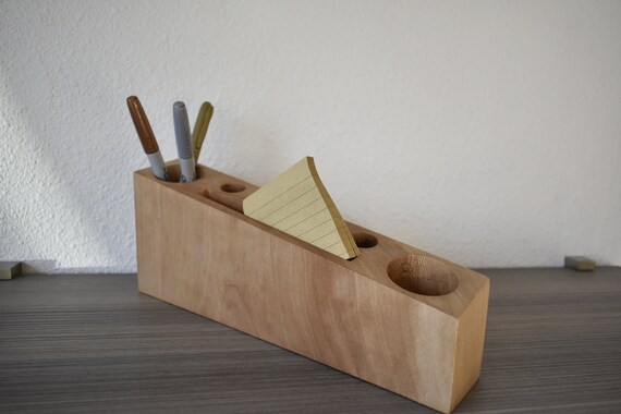 Sycamore Desk Organizer Wood Desk Caddy Makeup Organizer Etsy