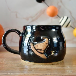MARKDOWN Cauldron Mugs with Witch Hat Graphic, Black Witch Cauldron Coffee Mug with Witch Hat, Witch Hat Ceramic Mug image 1