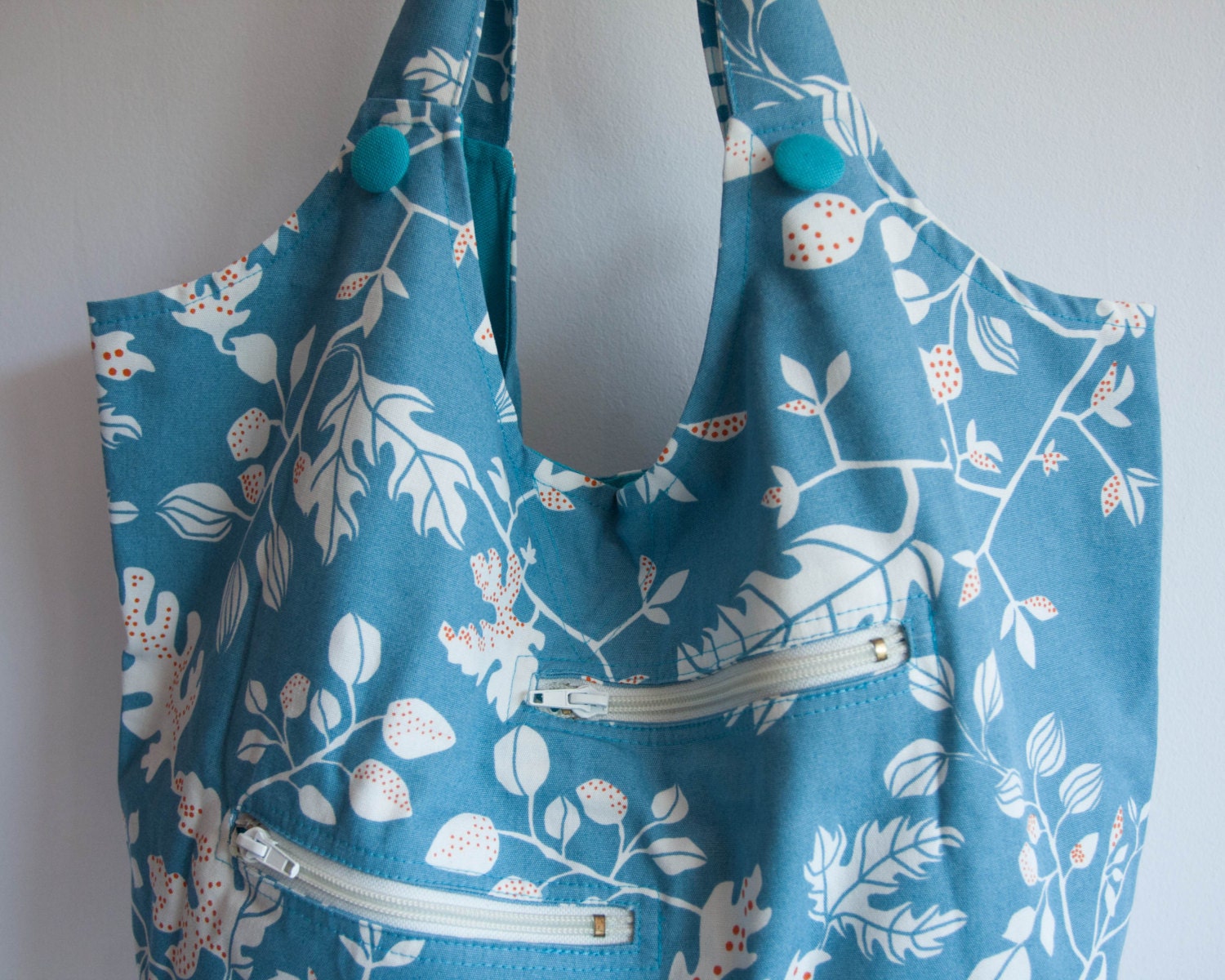 Floral Bag Blue White Shopper Weekend Handbag Everyday - Etsy