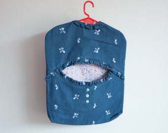 Denim Clothespin Holder, Blue Clothes Peg Hanger, Clothespin Bag, Mother's gift, Gift for her, Mother's day, embroidery, buttons, Christmas