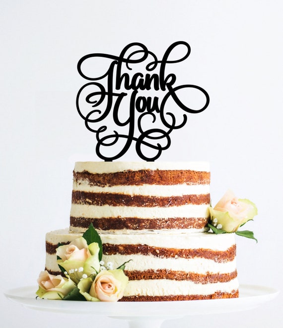 Script Thank You Cake Topper Retirement Party Cake Topper