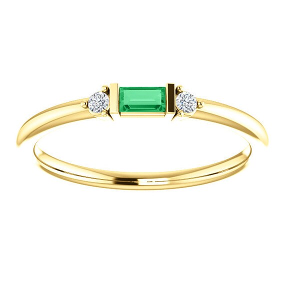 baguette diamond stacking ring