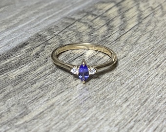 14k Gold Tanzanite Ring with Diamond Accents