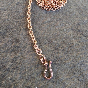 Real Solid Copper Chain With Handmade Copper Clasp
