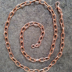 Real Solid Copper Chain With Handmade Copper Clasp