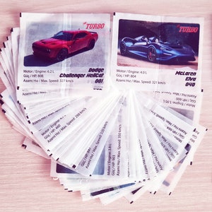 Car TURBO 1-40 Complet Full SET GUM Wrapper Label Insert Collection 2021 Mertsan