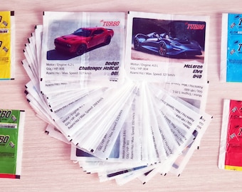 Car TURBO 1-40 Complet Full SET GUM Wrapper Label Insert Collection 2021 Mertsan