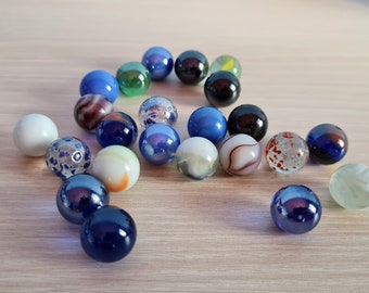 Vintage Colored Glass Marbles: 1970s Bulgarian Game Set