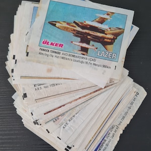 Lazer Grote wikkels, opschrift links, complete collectie 70 stuks Ulker Kalkoen kauwgom Lazer seria 1-70 Bubble Gum