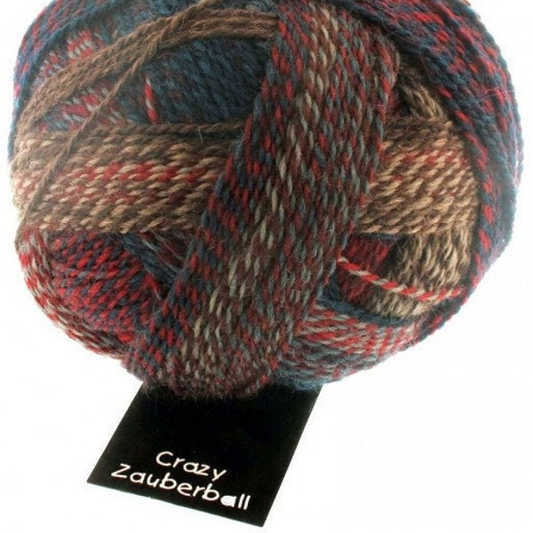 SCHOPPEL WOLLE Crazy Zauberball 1507_ Autumn Wind 75 percent Virgin Wool, 25 percent Nylon. Colored degrade gradient fingering sock-wool