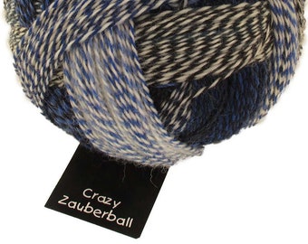 Blue fingering weight ombre knitting yarn SCHOPPEL WOLLE Crazy Zauberball 2099 Blue Break Pause in Blau degrade gradient fingering sock wool