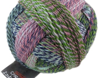 SCHOPPEL WOLLE Crazy Zauberball 2170 Not the Foggiest 75 percent Virgin Wool, 25 percent Nylon. Colored degrade gradient fingering sock-wool