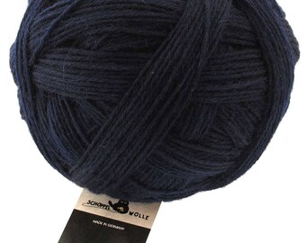 Hilo de lana para calcetines deportivos SCHOPPEL Admiral Stärke 6 4485, color azul marino, 6 cabos, lana DK Aran, color liso. Fabricado en Alemania.