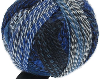 Zauberball Stärke 6 by Schoppel-Wolle 2099 Blue break. Pause in Blau 75 percent Wool, 25 percent Nylon. Colored gradient sport DK sock-wool