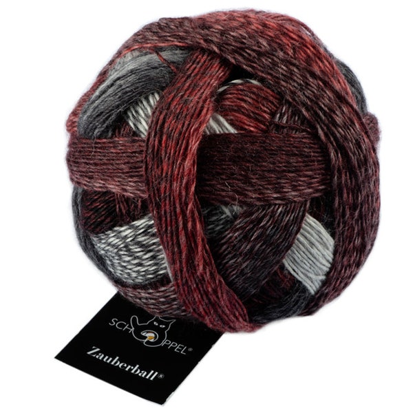 Schoppel Zauberball Yarn for knitting. Made in Germany. Color: 2402 Aldebaran. Degrade fingering, sock wool Biodegradable nylon