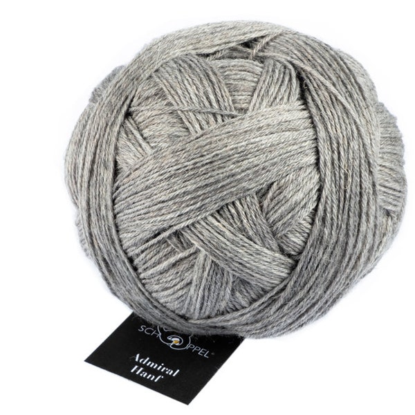 Sock wool SCHOPPEL WOLLE Admiral Hanf 2380 Porcellain. Pastel grey. 67% Virgin Wool , 23 Nylon (biodegradable), 10 Hemp. Made in Germany