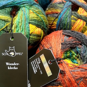 Schoppel Wolle Wunderkleckse 2433_ Shin Kyo Bridge inspired by Bernd Kestler Sock wool yarn for knitting Wool, Nylon fingering weight.