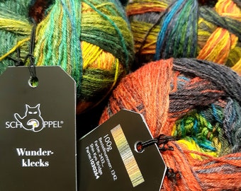 Schoppel Wolle Wunderkleckse 2433_ Shin Kyo Bridge inspired by Bernd Kestler Sock wool yarn for knitting Wool, Nylon fingering weight.