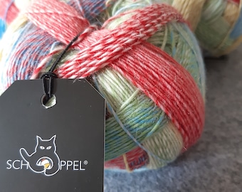 Schoppel Zauberball Colorful yarn for knitting. 2310 Bunte Gasse. Spring accessories. Degrade fingering, sock wool Biodegradable nylon