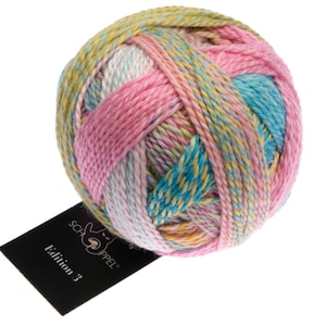 Schoppel Wolle Edition 3 2513 Hospitality Gift Virgin Wool Merino fine Gradient degrade color changing soft pink yellow mint Sport weight