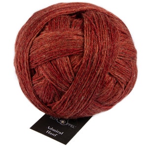 Sock wool SCHOPPEL WOLLE Admiral Hanf 2371 Red Ochre. 67% Virgin Wool , 23 percent Nylon (biodegradable), 10 percent Hemp. Made in Germany