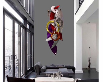 8ft tall contemporary abstract modern Wall Sculpture by artist Tony Viscardi