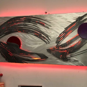 Color Changing LED contemporary wall sculpture by artist Tony Viscardi
