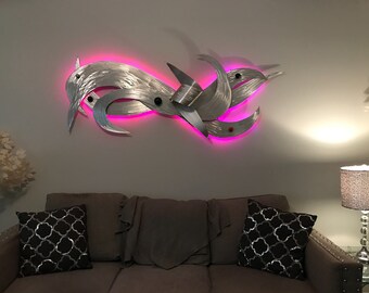 Dreaming LED sculpture with color changing LED lighting