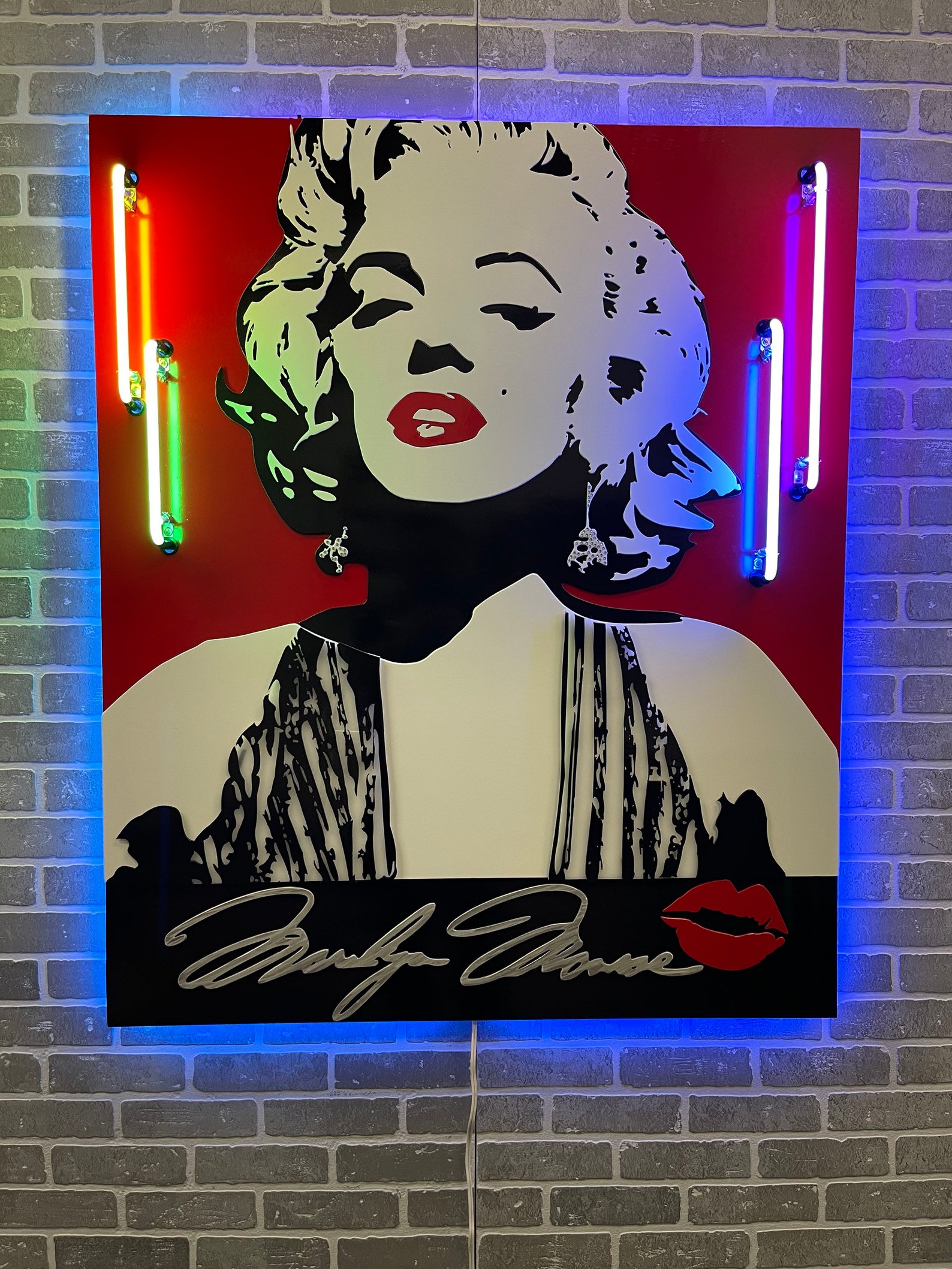 Marilyn Monroe Pop Art Neon and LED Sculpture by Neon Artist Tony