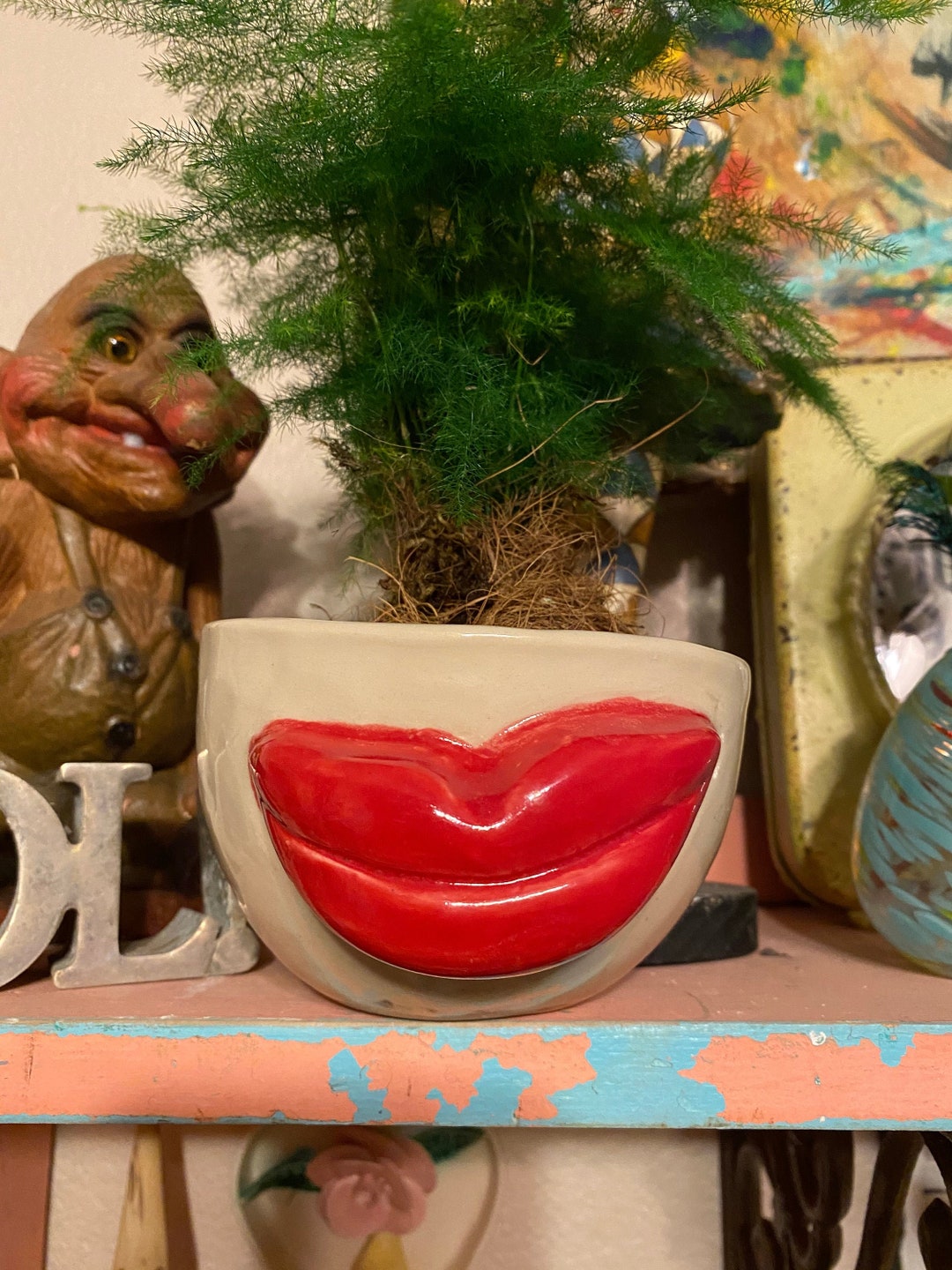 Red Lip Pottery Etsy