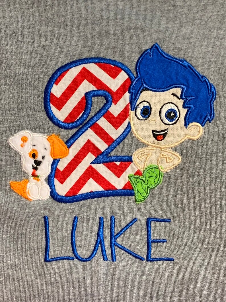 Personalized Bubble Guppies Shirt Bubble Guppies appliqu\u00e9 shirt appliqu\u00e9 Birthday Shirt Bubble Guppies Birthday Shirt Birthday Shirt