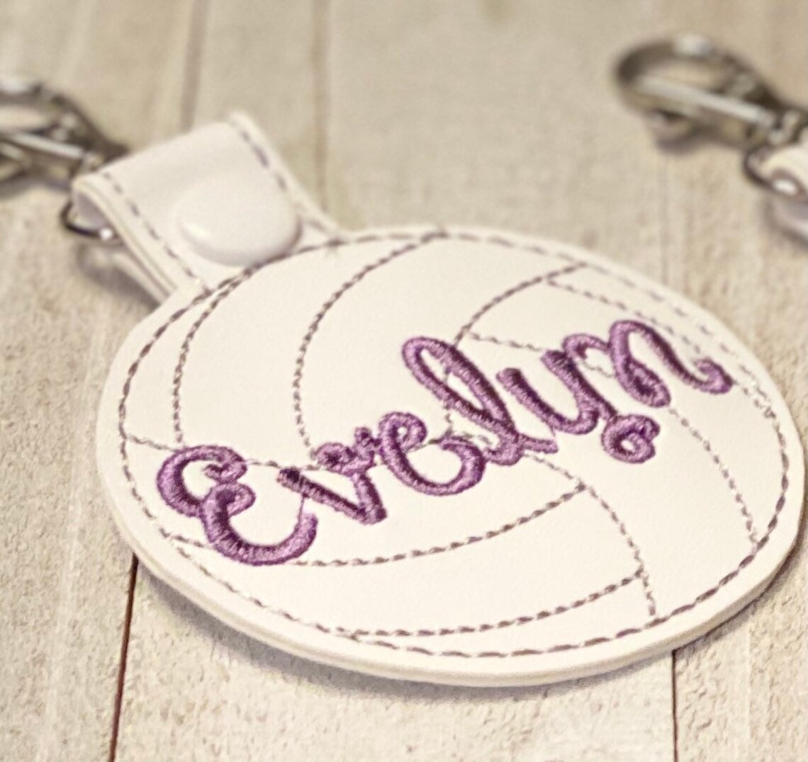 Volleyball Keychain Volleyball Key Fob Volleyball Bag Tag Etsy
