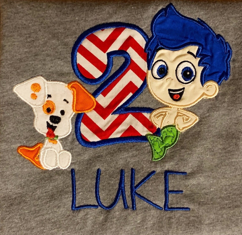 Personalized Bubble Guppies Shirt Bubble Guppies appliqu\u00e9 shirt appliqu\u00e9 Birthday Shirt Bubble Guppies Birthday Shirt Birthday Shirt