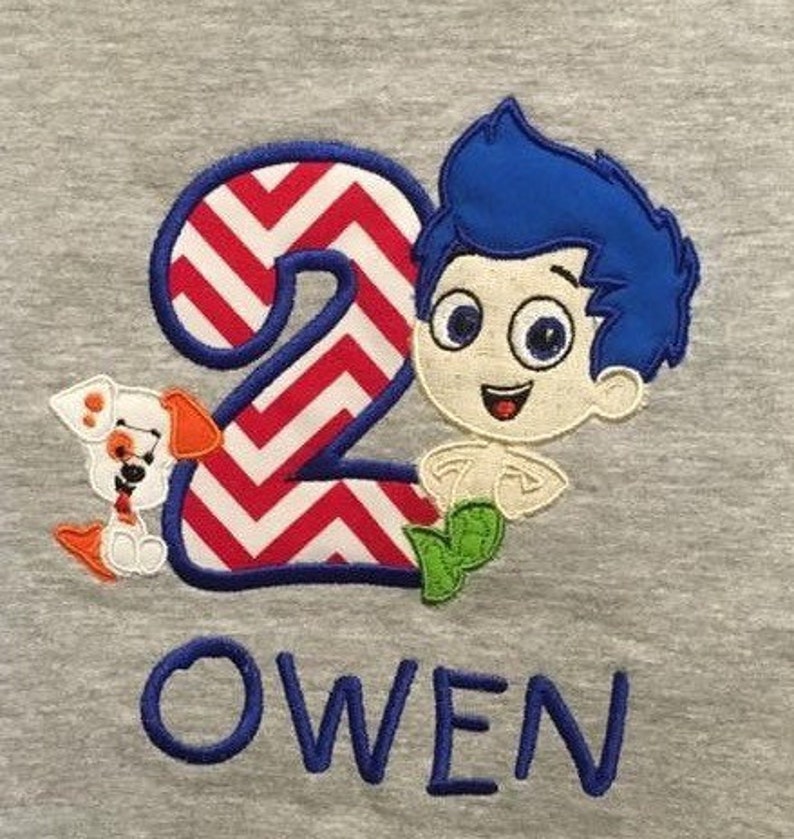 Personalized Bubble Guppies Shirt Bubble Guppies appliqu\u00e9 shirt appliqu\u00e9 Birthday Shirt Bubble Guppies Birthday Shirt Birthday Shirt
