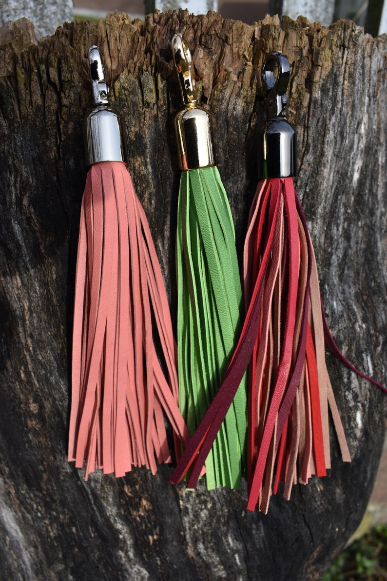 Big Leather Tassel Keychain