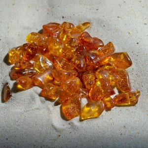 Baltic Amber beads polished honey color 50 pcs drilled.