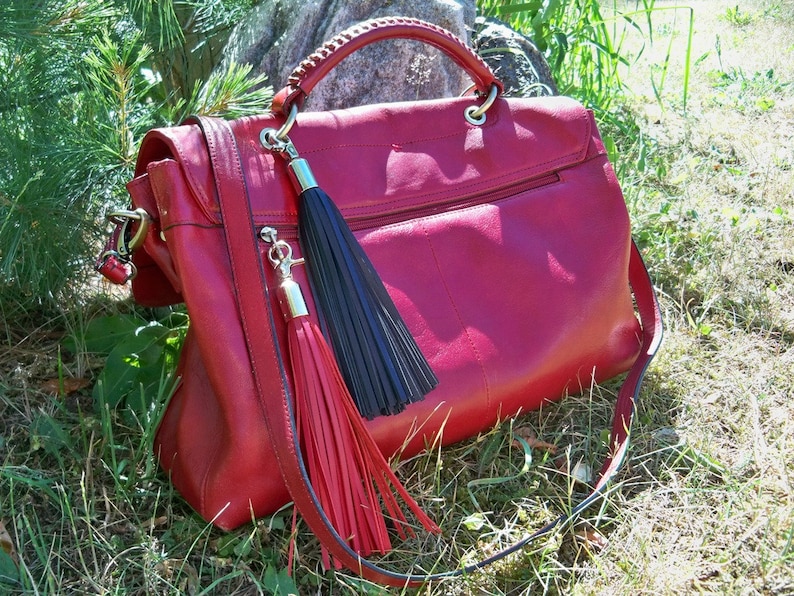 Big Leather Tassel Keychain