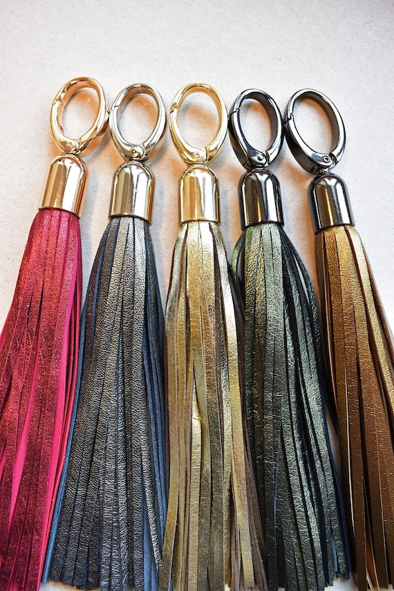 Leather fringe shop keychain