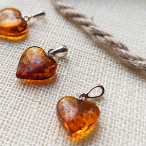 Amber Heart Pendant | 925 Sterling Silver