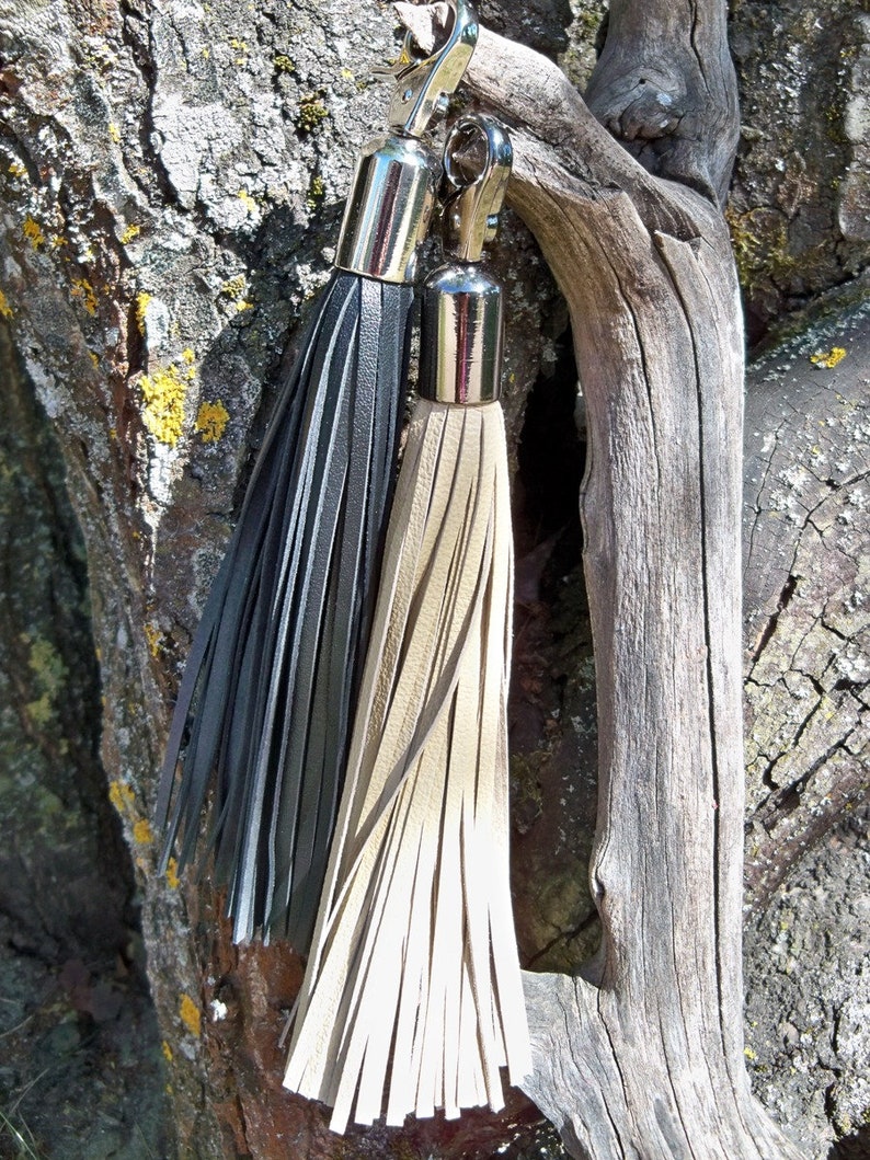 Big Leather Tassel Keychain