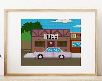 Moe's Tavern Cross Stitch Pattern: The Simpsons, Homer's Car (PDF Download
