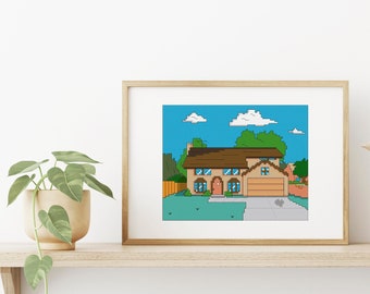 Simpsons House Cross Stitch Pattern: 742 Evergreen Terrace (PDF Download)