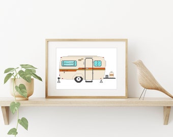 Boler Camper Cross Stitch Pattern: Modern Travel Trailer Design (PDF Download)