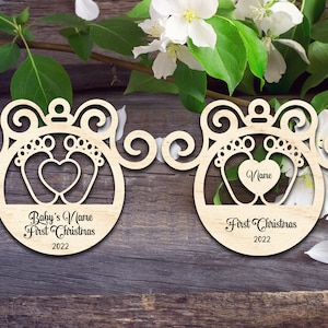 Baby&#39;s First Christmas Ornament V2- Laser cut patterns