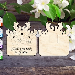 Here’s a few bucks for Christmas - Christmas Gift Card/Cash Holder Laser Cutting Pattern