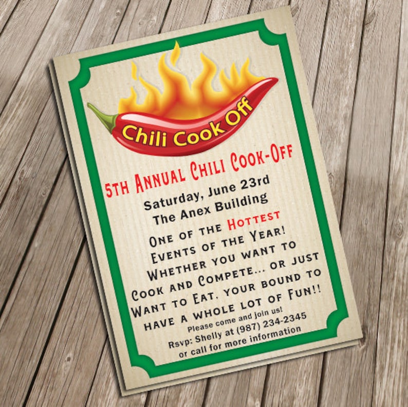 Chili Cook off Party Invite 3 | Etsy